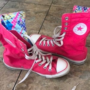 Hot Pink High top Converse